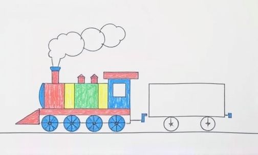 7岁儿童画火车怎样画