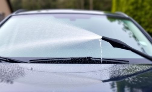 汽车前雨水刮怎样开才喷水?
