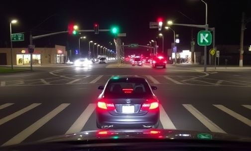 夜间过复杂交通路口如何跟车
