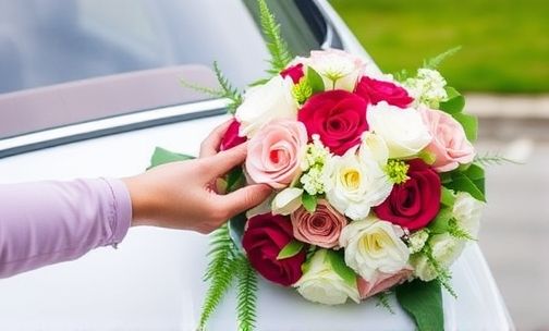 如何扎婚车的花