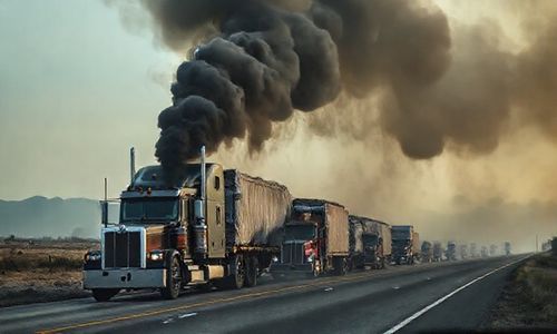 美国卡车冒黑烟和超载有关系吗？