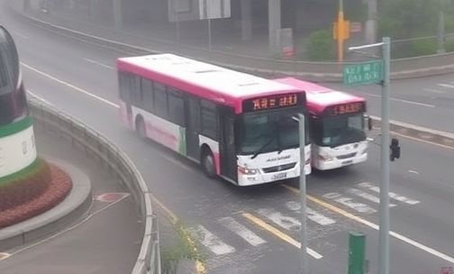 周星驰跳护栏过去一辆公交车然后倒地