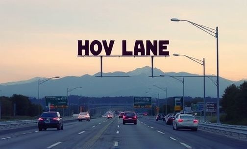 hov 车道的标识是什么样子的